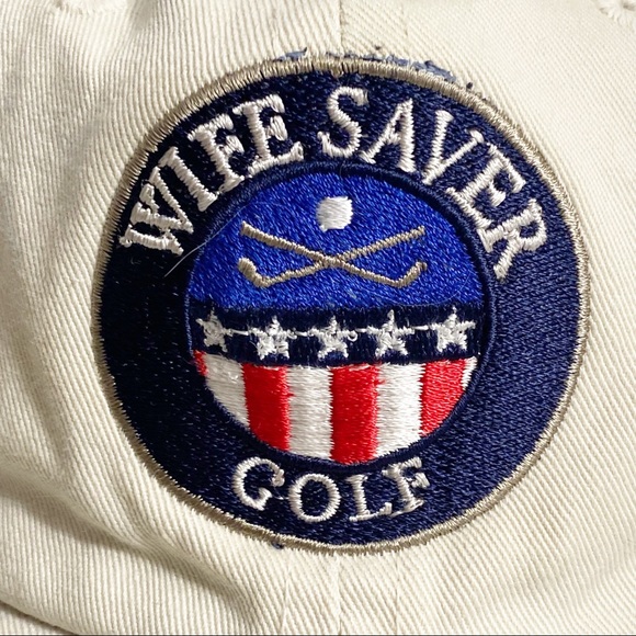 IMPERIAL “Wife Saver Golf” vented cotton hat cap slide adjustment Ivory - Picture 2 of 6